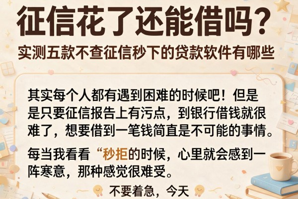 征信花了还能借吗？实测五款不查征信秒下的贷款软件有哪些