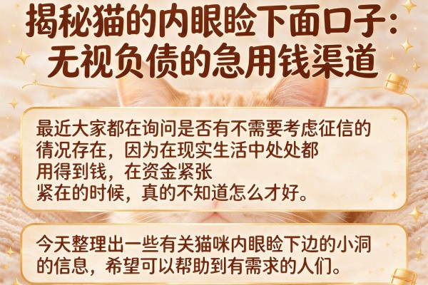 揭秘猫的内眼睑下面口子：无视负债的急用钱渠道