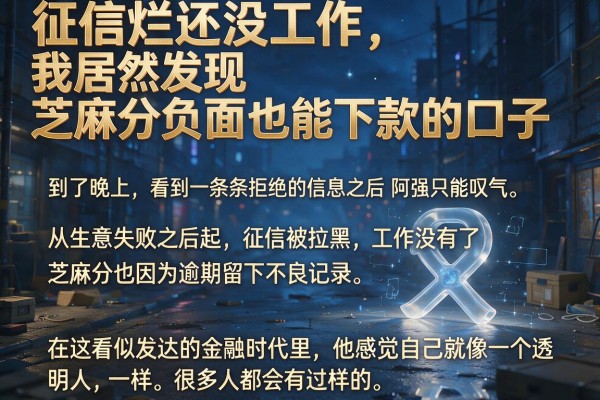 征信烂还没工作，我居然发现芝麻分负面也能下款的口子