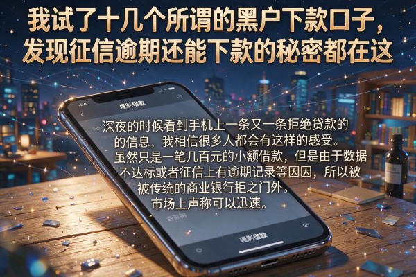 我试了十几个所谓的黑户下款口子，发现征信逾期还能下款的秘密都在这