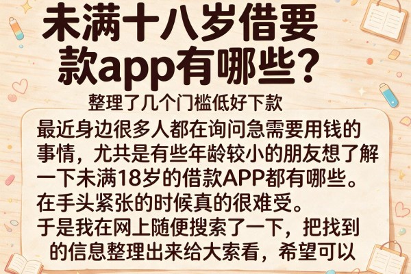 未满十八岁借款app有哪些?整理了几个门槛低好下款的