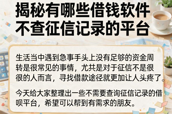 揭秘有哪些借钱软件不查征信记录的平台，这几个审核宽松