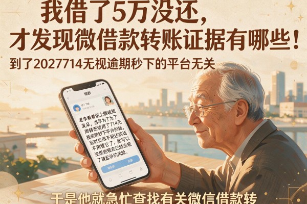 我借了5万没还，才发现微信借款转账证据有哪些和714无视逾期秒下的平台无关