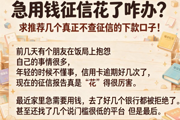 急用钱征信花了咋办？求推荐几个真正不查征信的下款口子！
