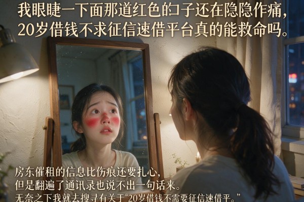 我眼睫毛下面那道红色的口子还在隐隐作痛，20岁借钱不求征信速借平台真的能救命吗