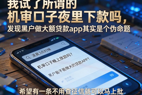 我试了所谓的机审口子夜里下款吗，发现黑户做大额贷款app其实是个伪命题