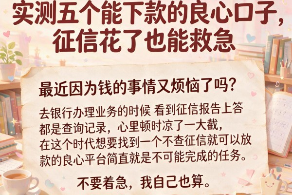 实测五个能下款的良心口子，征信花了也能救急