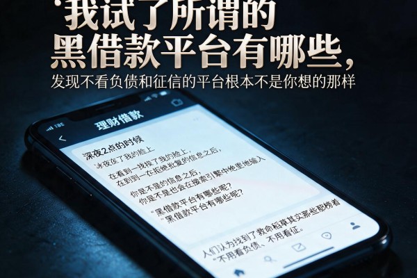 我试了所谓的黑借款平台有哪些，发现不看负债和征信的平台根本不是你想的那样