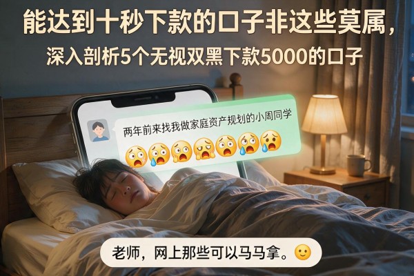 能达到十秒下款的口子非这些莫属，深入剖析5个无视双黑下款5000的口子