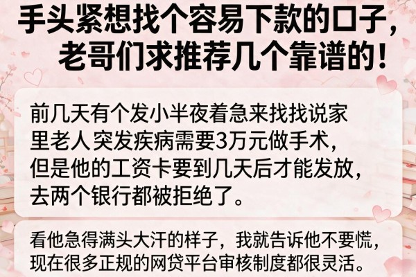 手头紧想找个容易下款的口子，老哥们求推荐几个靠谱的！_4