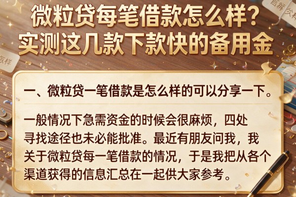 微粒贷每笔借款怎么样？实测这几款下款快的备用金