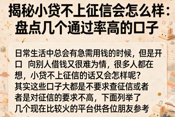 揭秘小贷不上征信会怎么样，盘点几个通过率高的口子