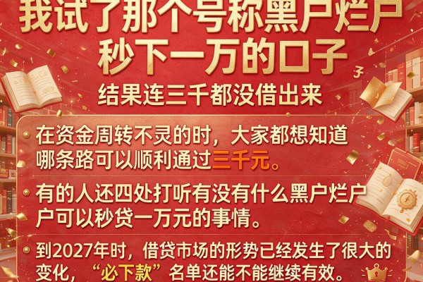 我试了那个号称黑户烂户秒下一万的口子，结果连三千都没借出来