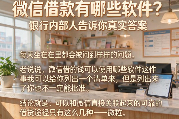 微信借款有哪些软件？银行内部人告诉你真实答案