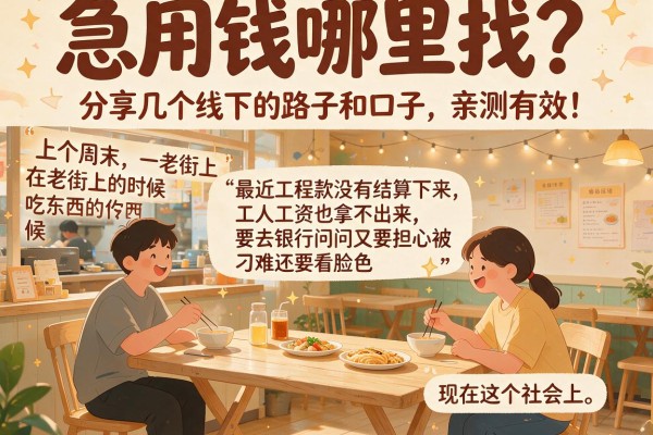 急用钱哪里找?分享几个线下的路子和口子,亲测有效!