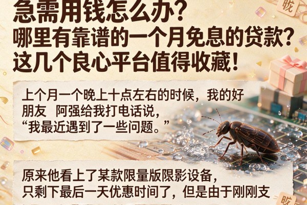 急需用钱怎么办？哪里有靠谱的一个月免息的贷款？这几个良心平台值得收藏！