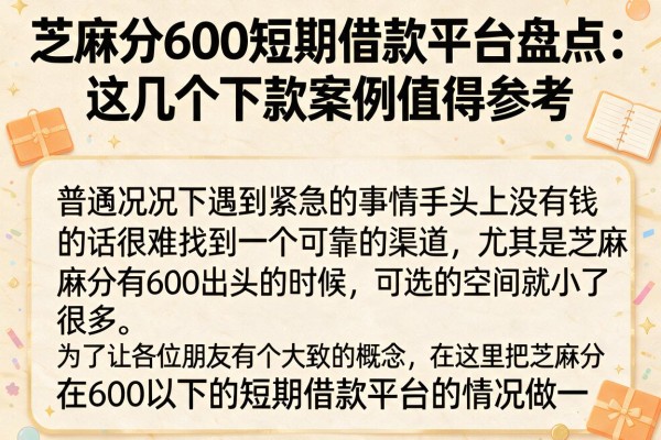 芝麻分600短期借款平台盘点：这几个下款案例值得参考