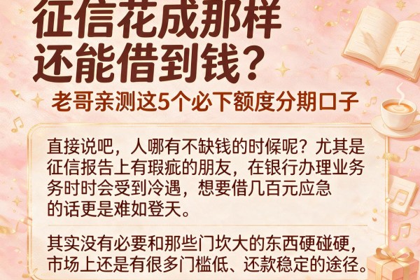 征信花成那样还能借到钱？老哥亲测这5个必下额度分期口子