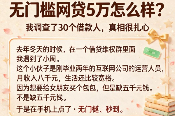 无门槛网贷5万怎么样？我调查了30个借款人，真相很扎心