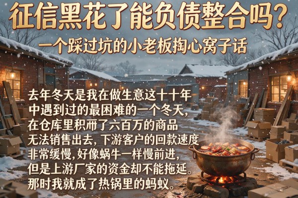 征信黑花了能负债整合吗？一个踩过坑的小老板掏心窝子话