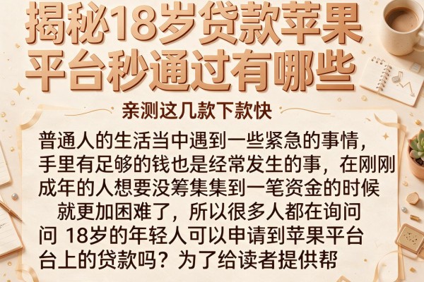 揭秘18岁贷款苹果平台秒通过有哪些，亲测这几款下款快