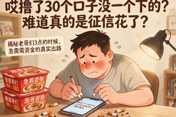 哎撸了30个口子没一个下的？难道真的是征信花了？揭秘老哥们急需资金的真实出路