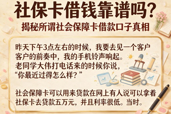社保卡借钱靠谱吗？揭秘所谓社会保障卡借款口子真相