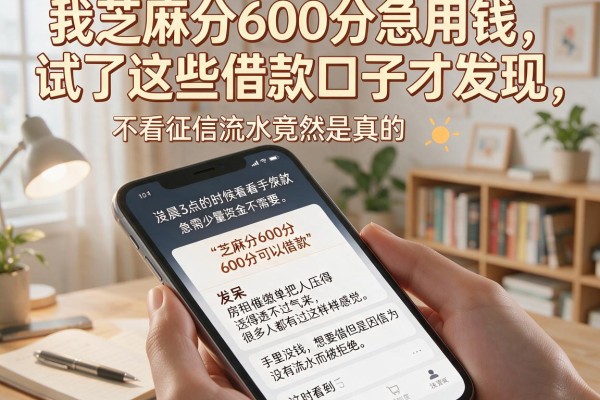 我芝麻分600分急用钱，试了这些借款口子才发现，不看征信流水竟然是真的