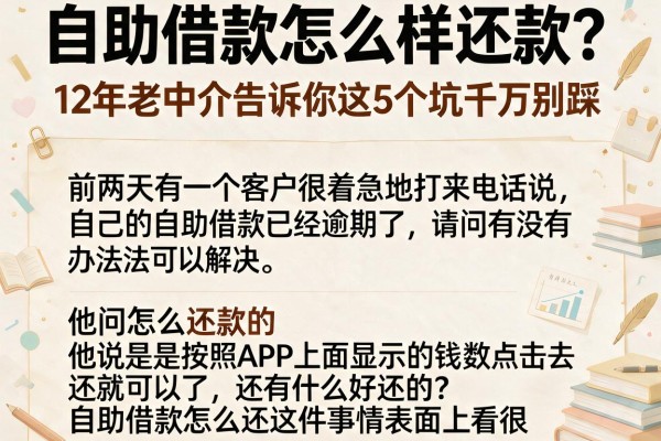 自助借款怎么样还款？12年老中介告诉你这5个坑千万别踩