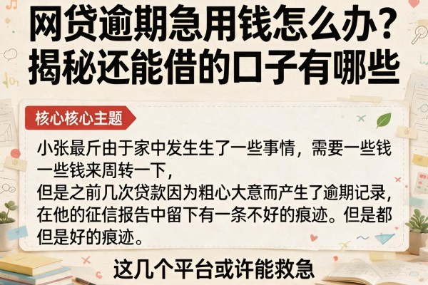 网贷逾期急用钱怎么办？揭秘还能借的口子有哪些，这几个平台或许能救急