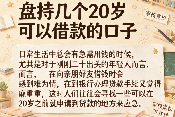 盘点几个20岁可以借款的口子，审核宽松下款快
