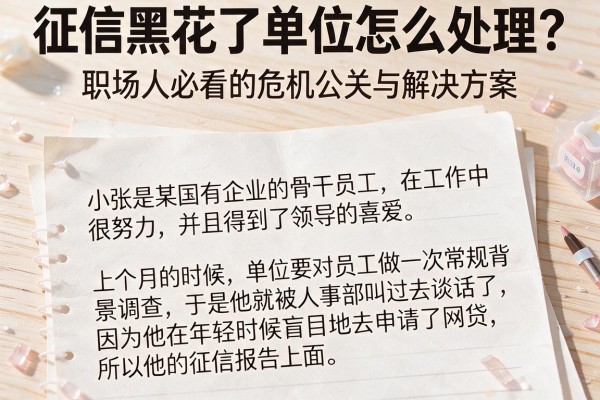 征信黑花了单位怎么处理？职场人必看的危机公关与解决方案