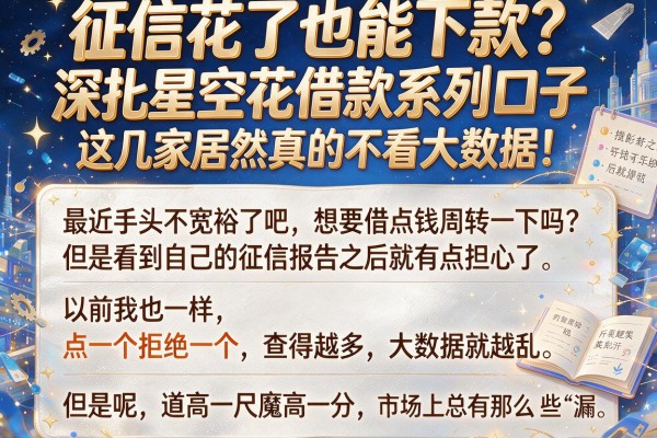 征信花了也能下款？深扒星空花借款系列口子，这几家居然真的不看大数据！