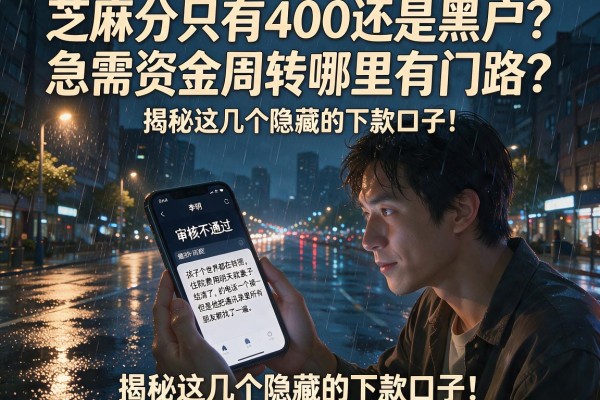 芝麻分只有400还是黑户？急需资金周转哪里有门路？揭秘这几个隐藏的下款口子！
