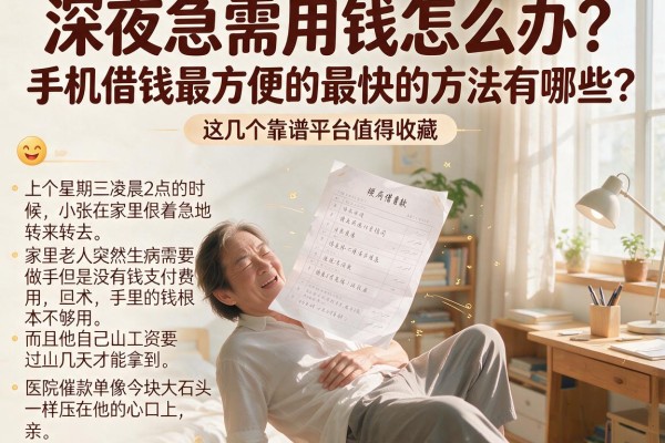 深夜急需用钱怎么办？手机借钱最方便的最快的方法有哪些？这几个靠谱平台值得收藏