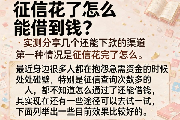 征信花了怎么能借到钱？实测分享几个还能下款的渠道