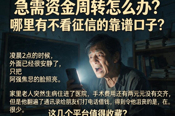 急需资金周转怎么办?哪里有不看征信的靠谱口子?这几个平台值得收藏