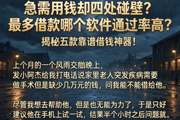 急需用钱却四处碰壁？最多借款哪个软件通过率高？揭秘五款靠谱借钱神器！