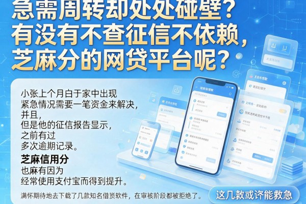急需周转却处处碰壁？有没有不查征信不依赖芝麻分的网贷平台呢？这几款或许能救急