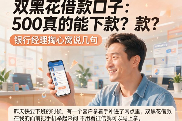 双黑花借款口子500真的能下款？银行经理掏心窝说几句
