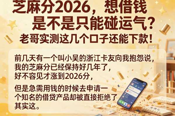 芝麻分2026，想借钱是不是只能碰运气？老哥实测这几个口子还能下款！