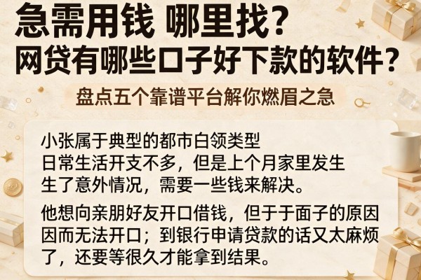 急需用钱哪里找？网贷有哪些口子好下款的软件？盘点五个靠谱平台解你燃眉之急