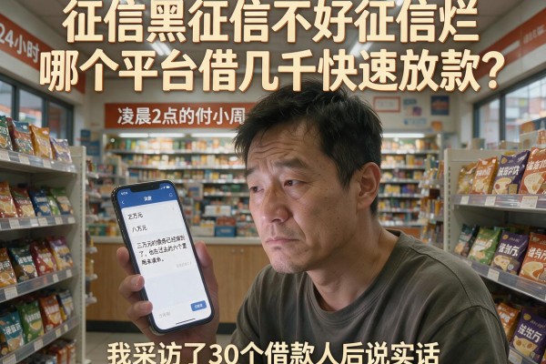 征信黑征信不好征信烂哪个平台借几千快速放款？我采访了30个借款人后说实话