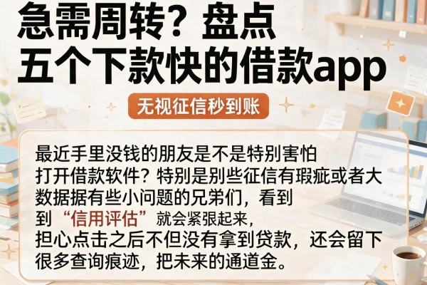 急需周转？盘点五个下款快的借款app，无视征信秒到账