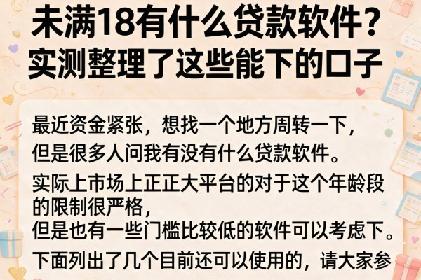 未满18有什么贷款软件？实测整理了这些能下的口子