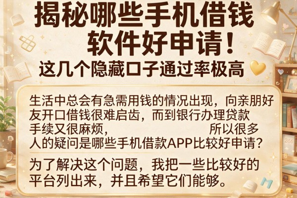 揭秘哪些手机借钱软件好申请，这几个隐藏口子通过率极高