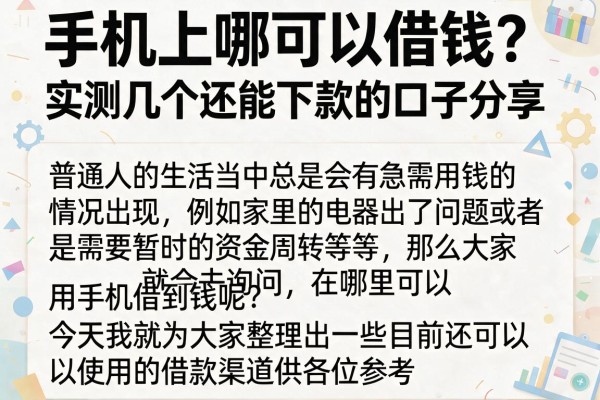 手机上哪可以借钱？实测几个还能下款的口子分享
