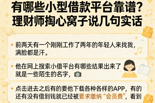 有哪些小型借款平台靠谱？理财师掏心窝子说几句实话