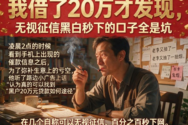我借了20万才发现，那些号称无视征信黑白秒下的口子全是坑
