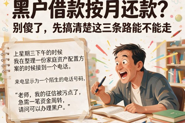 黑户借款按月还款？别傻了，先搞清楚这三条路能不能走